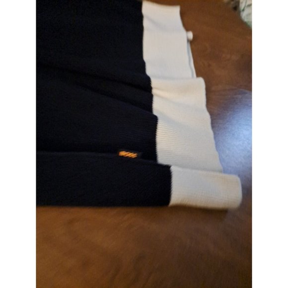 Boss Hugo Boss Sweater Men's Large Color Block Stripe Black Cream Kastory L Slv - Picture 9 of 9